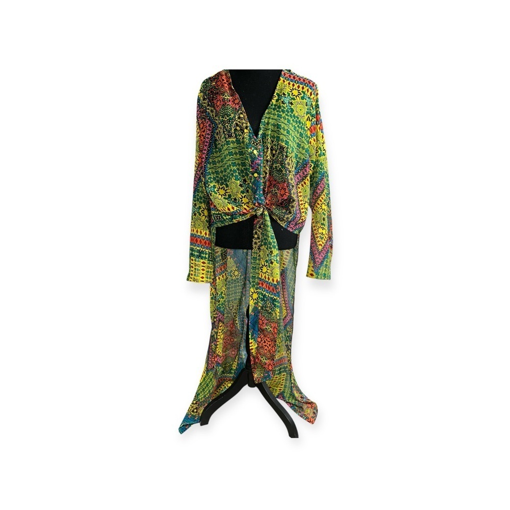 Vibrant Multicolor Sheer Kimono